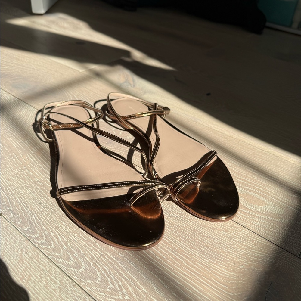 Elegant Rose Gold Banana Republic Strappy Sandals